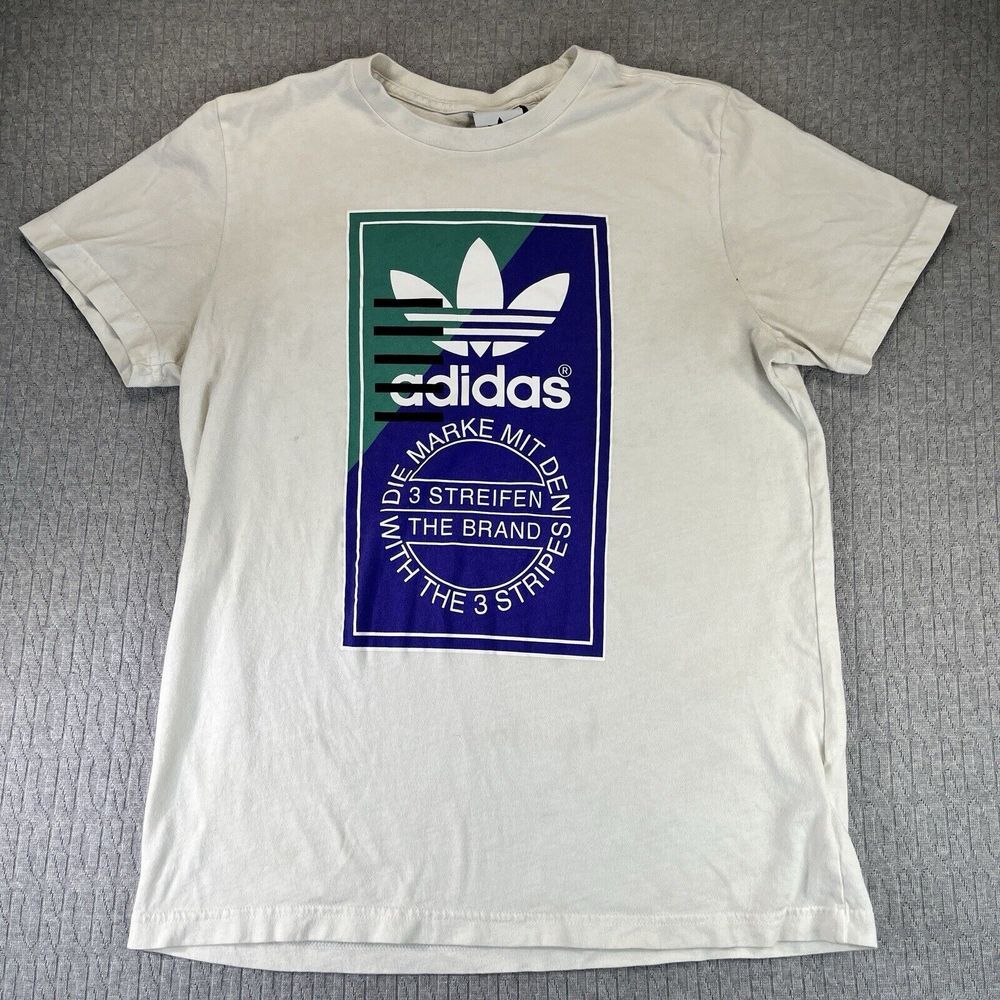 Adidas Men's (L) Front Graphic Print rare original logo hang tag shirt